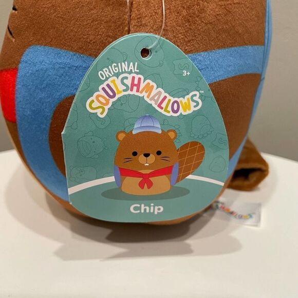 NWT Squishmallows 8" Chip the Beaver 'Back to School' - Picture 3 of 5